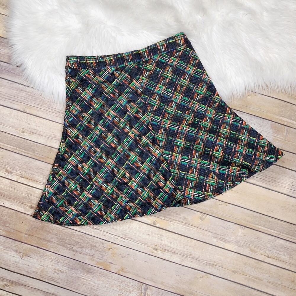 🆕 Zara Women's Blue Multi Tweed Spring/Summer Skirt Size‎ Medium